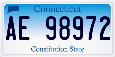 CT license plate AE98972