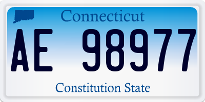CT license plate AE98977
