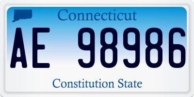 CT license plate AE98986