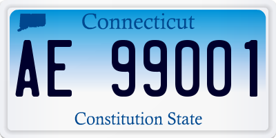 CT license plate AE99001