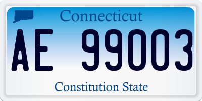 CT license plate AE99003