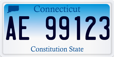 CT license plate AE99123