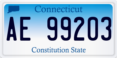 CT license plate AE99203
