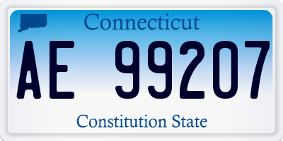 CT license plate AE99207