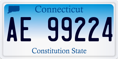 CT license plate AE99224