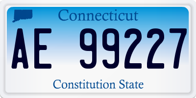 CT license plate AE99227