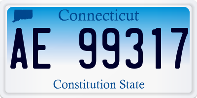 CT license plate AE99317