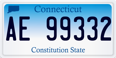 CT license plate AE99332