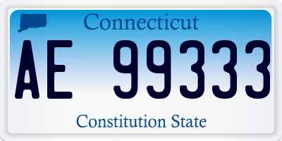 CT license plate AE99333