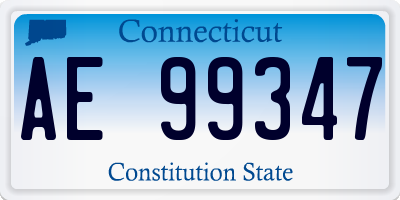 CT license plate AE99347