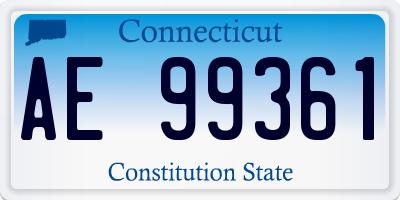 CT license plate AE99361