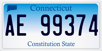 CT license plate AE99374