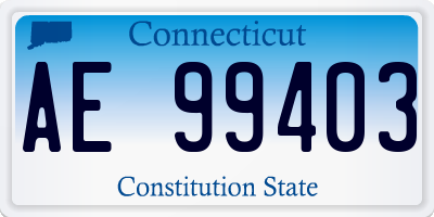 CT license plate AE99403