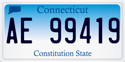 CT license plate AE99419