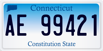 CT license plate AE99421