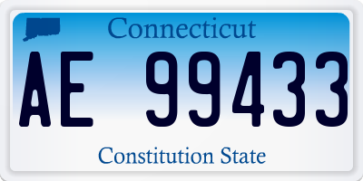 CT license plate AE99433