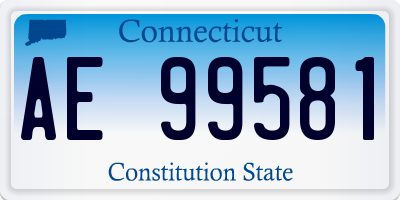 CT license plate AE99581