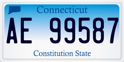 CT license plate AE99587