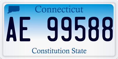 CT license plate AE99588