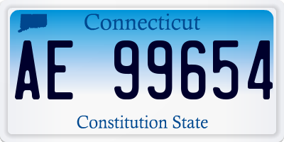 CT license plate AE99654