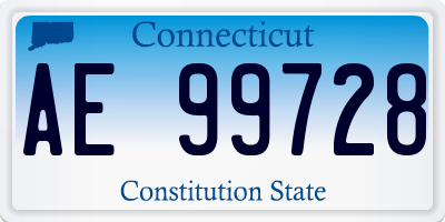 CT license plate AE99728