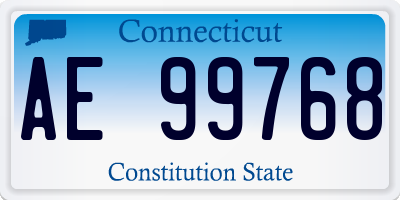 CT license plate AE99768
