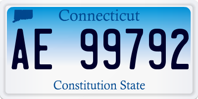 CT license plate AE99792