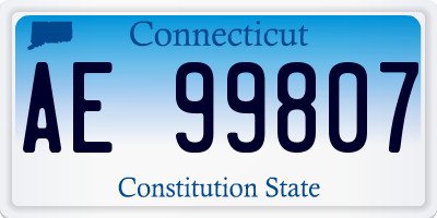 CT license plate AE99807