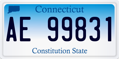 CT license plate AE99831