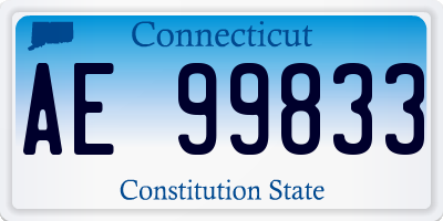 CT license plate AE99833