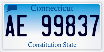 CT license plate AE99837