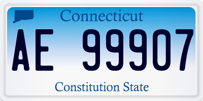 CT license plate AE99907