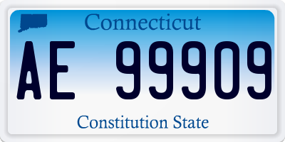 CT license plate AE99909