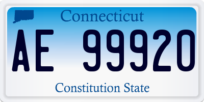 CT license plate AE99920
