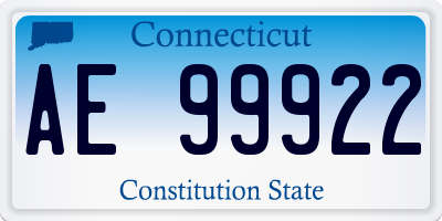 CT license plate AE99922