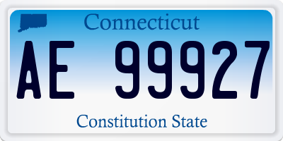 CT license plate AE99927