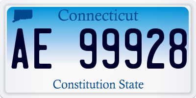 CT license plate AE99928