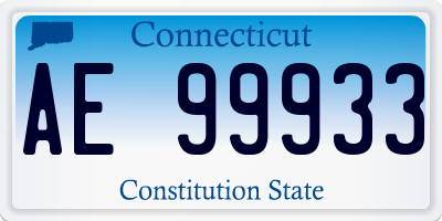 CT license plate AE99933