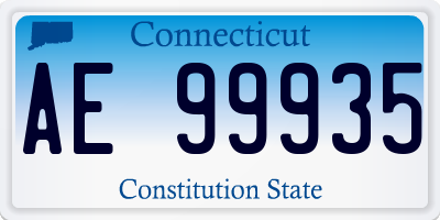 CT license plate AE99935