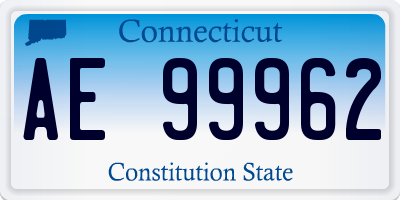 CT license plate AE99962