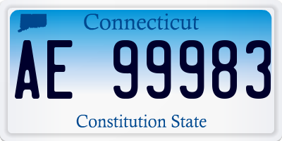 CT license plate AE99983