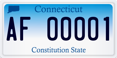 CT license plate AF00001