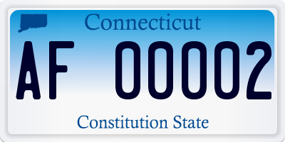 CT license plate AF00002