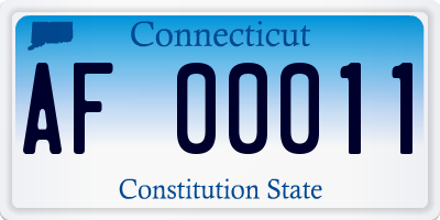 CT license plate AF00011