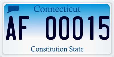 CT license plate AF00015
