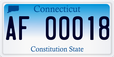 CT license plate AF00018