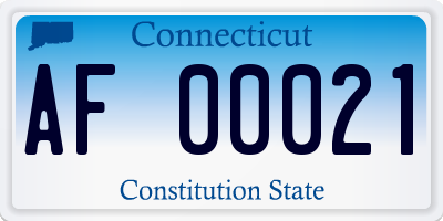 CT license plate AF00021