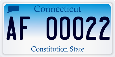 CT license plate AF00022