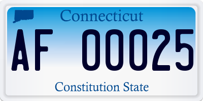 CT license plate AF00025