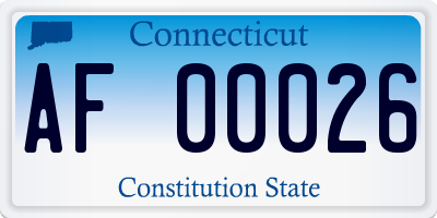 CT license plate AF00026